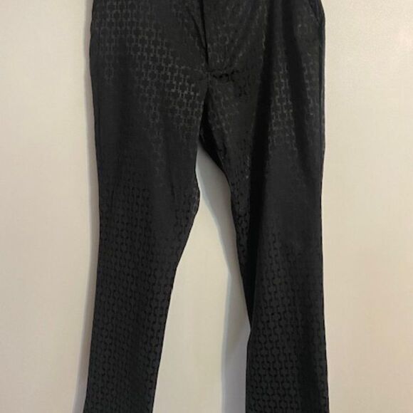 Lands' End Black printed pattern straight leg pants, size12 - Picture 1 of 3